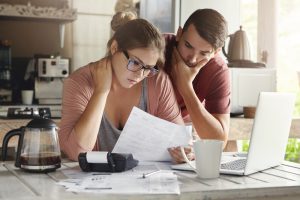 Couple stressing about debt